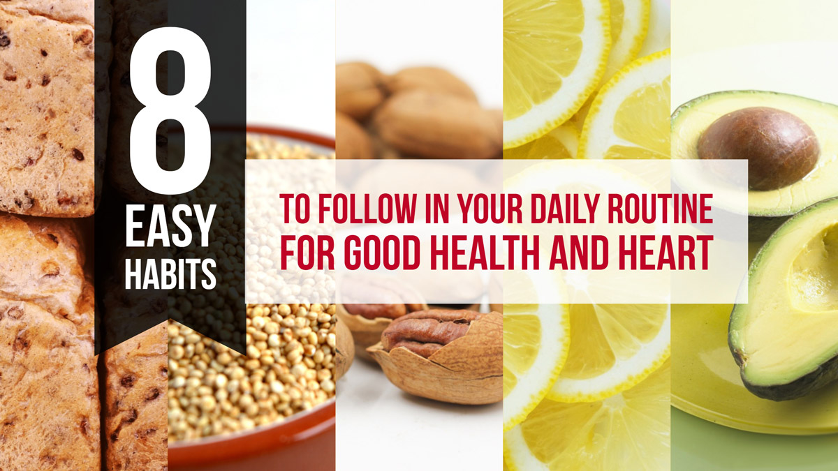eight daily habits for good cholesterol Eight daily habits for good health and better cholesterol - image on https://kytos.com.au